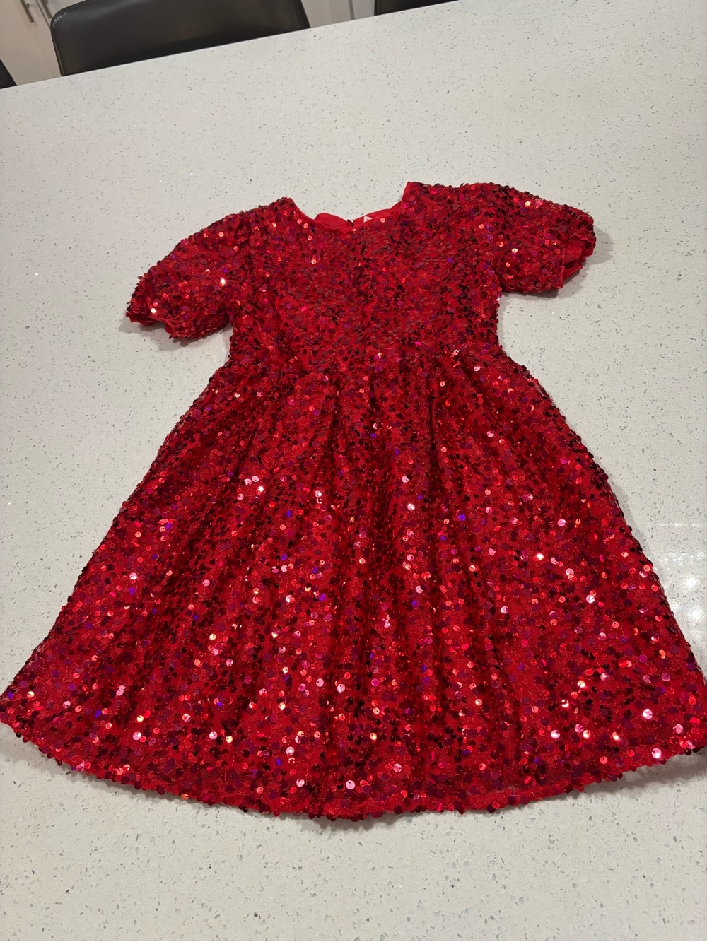 Girls Cat & Jack Red Sequin Party Dress size M (8)